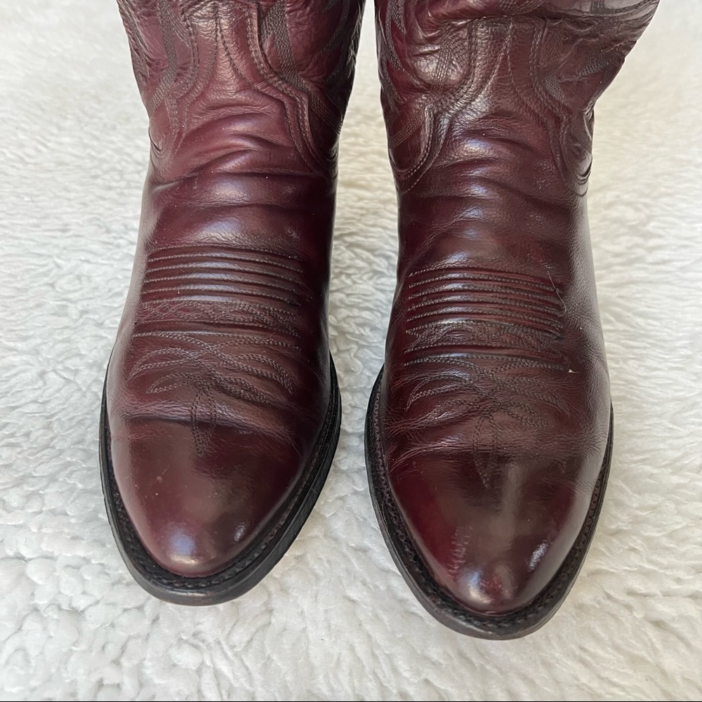 Dan Post Vintage Genuine Brown Leather Men’s Western Cowboy Boots size 9 D - Picture 8 of 11